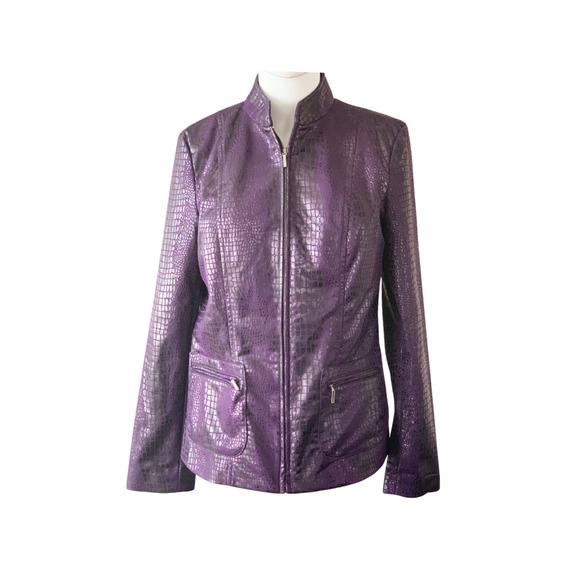 Elementz Jacket Animal Print Purple Women's Size Small - Picture 1 of 8